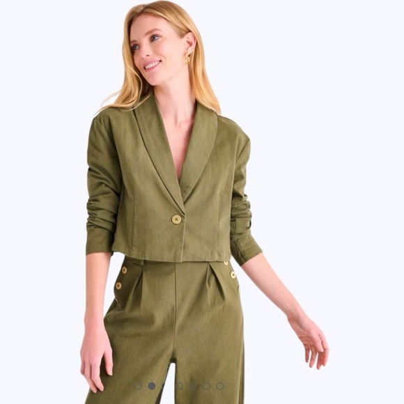 Splendid Jackets & Blazers - Splendid NWT Cropped Blazer Single Button Size XL Olive Green